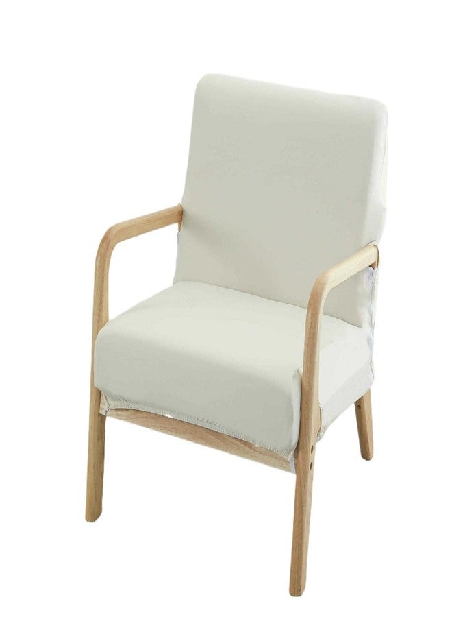 Aunite Stretch Mid Century Modern Chair Cover, Solid Accent Chair slipcover,Fabric Single Sofa Armchair for Living Room, Bedroom, Balcony (Beige,Single) - Image 1